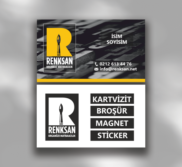 ARKASI TEK RENK SİYAH SELEFONSUZ KARTVİZİT 