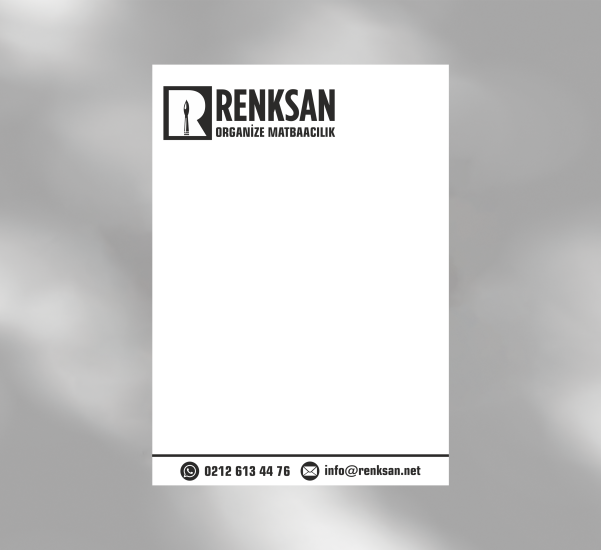 ANTETLİ TEK RENK SİYAH BASKI